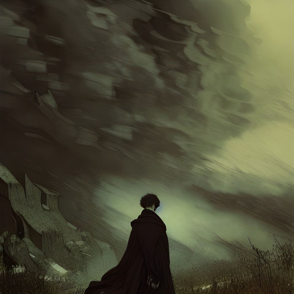 Expressionistic Grief: A Cel-Shaded Digital Masterpiece