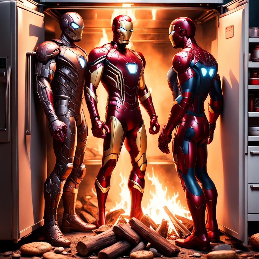 Spider-Man and Iron Man Campfire: Detailed Matte Painting