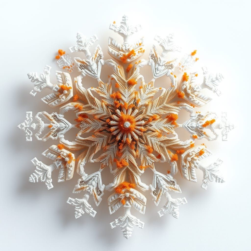 Surreal Winter Snowflake in Cyberpunk Realism