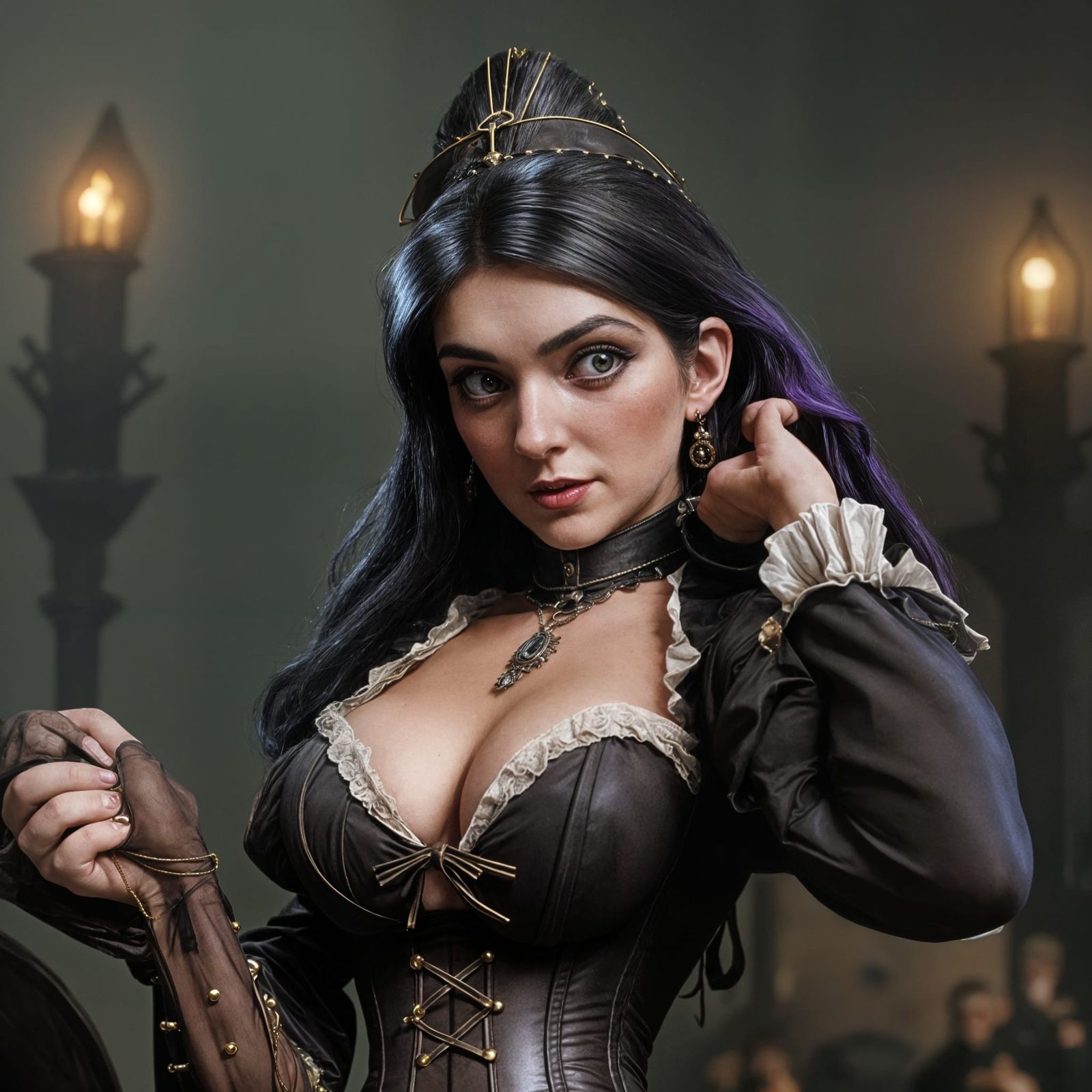 Goth Steampunk Queen Victoria Costume, 1980s