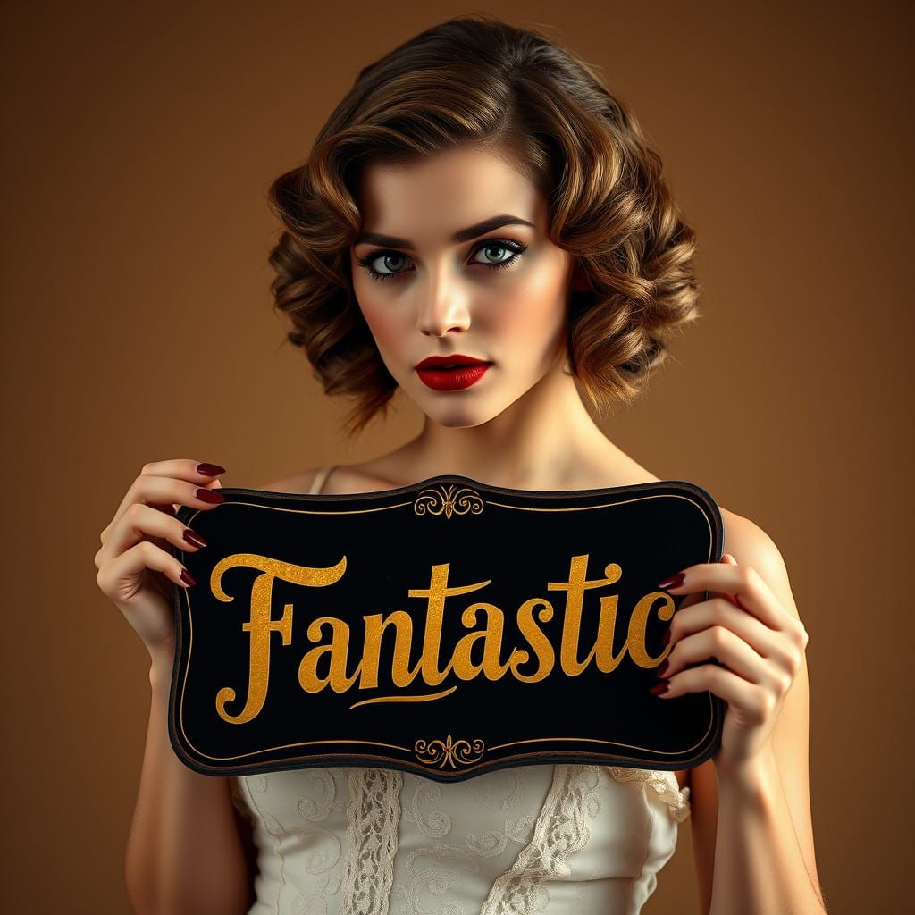 Elegant 1920s Glamour Model Showcases Vintage Elegance