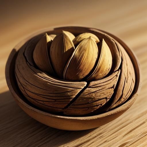 Inviting Still Life of a Brown Nut as Oil Painting