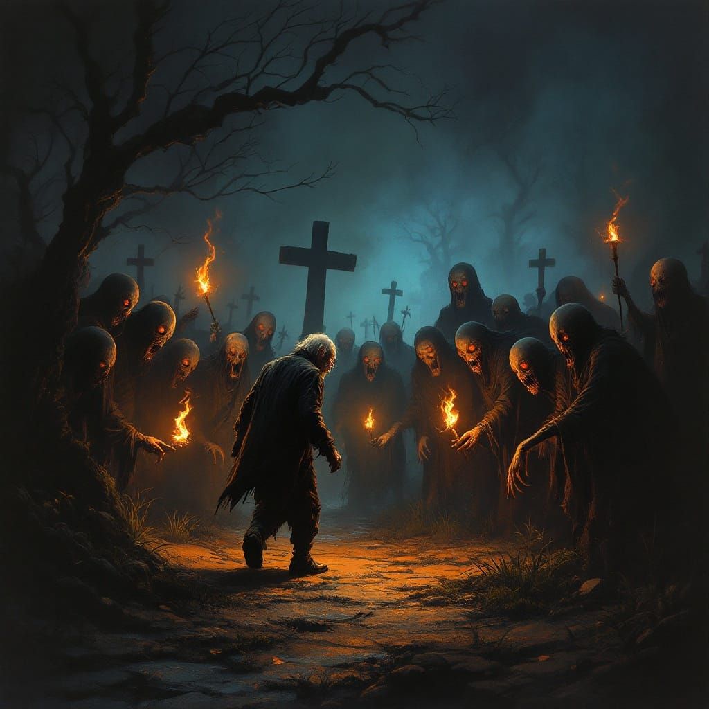 Elderly Man Stumbles into a Macabre Ghoul Gathering in a Dar...