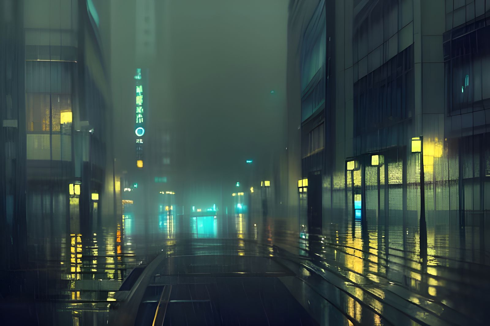 Rainy Night in Tokyo: Dynamic Lighting Concept Art