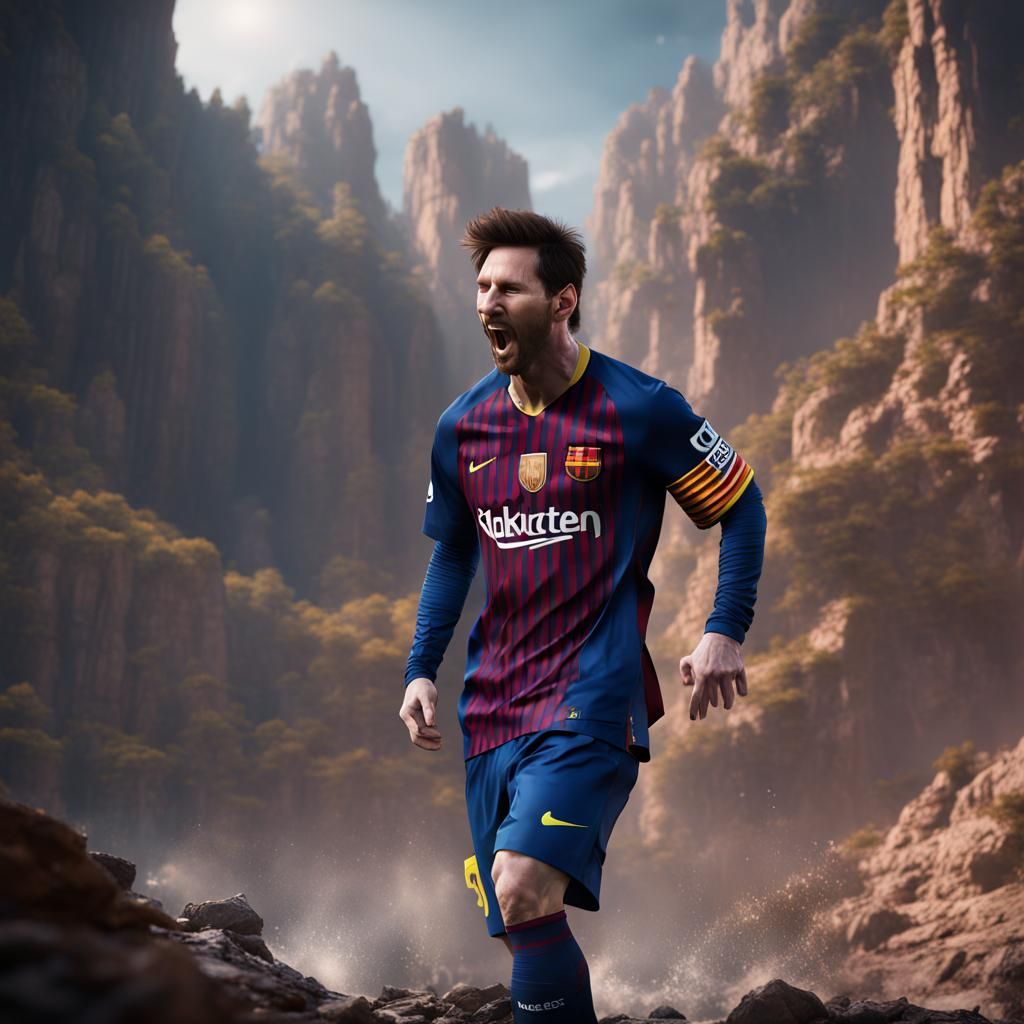 Fantastical Messi Concept Art in Deep Color
