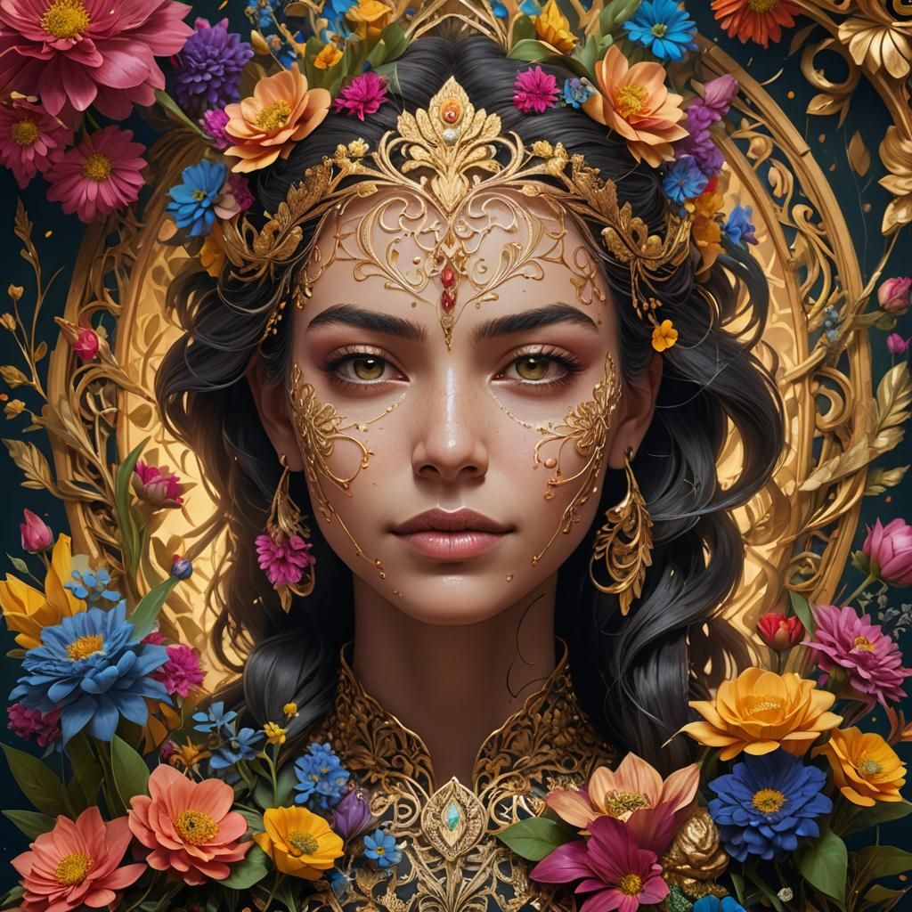 Ornate Banner Portrait in Fine Art Style