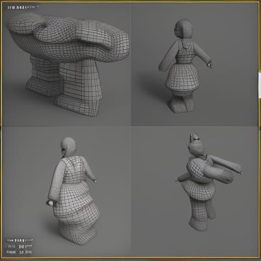 Surreal Toys Pushing Figure with Dramatic Shading