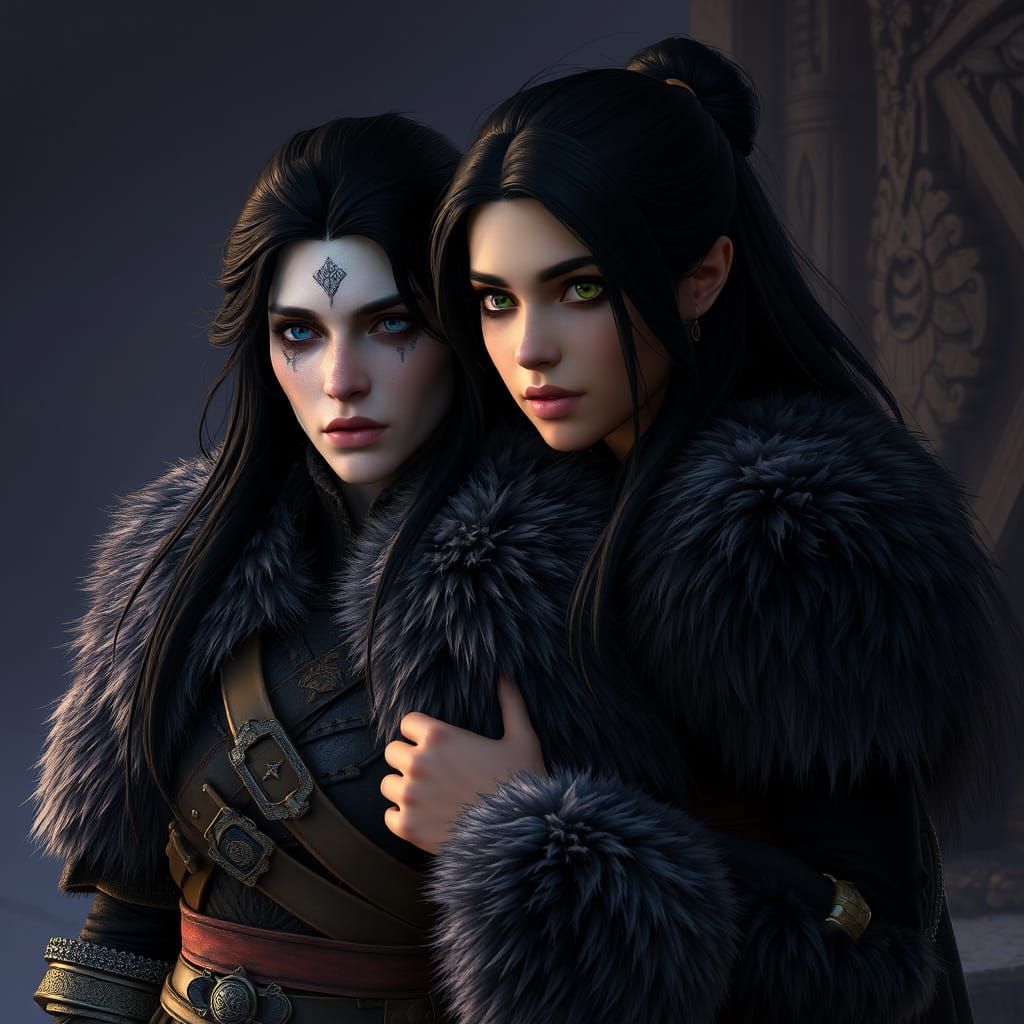 Nordic Sisters in Dark Fantasy Concept Art