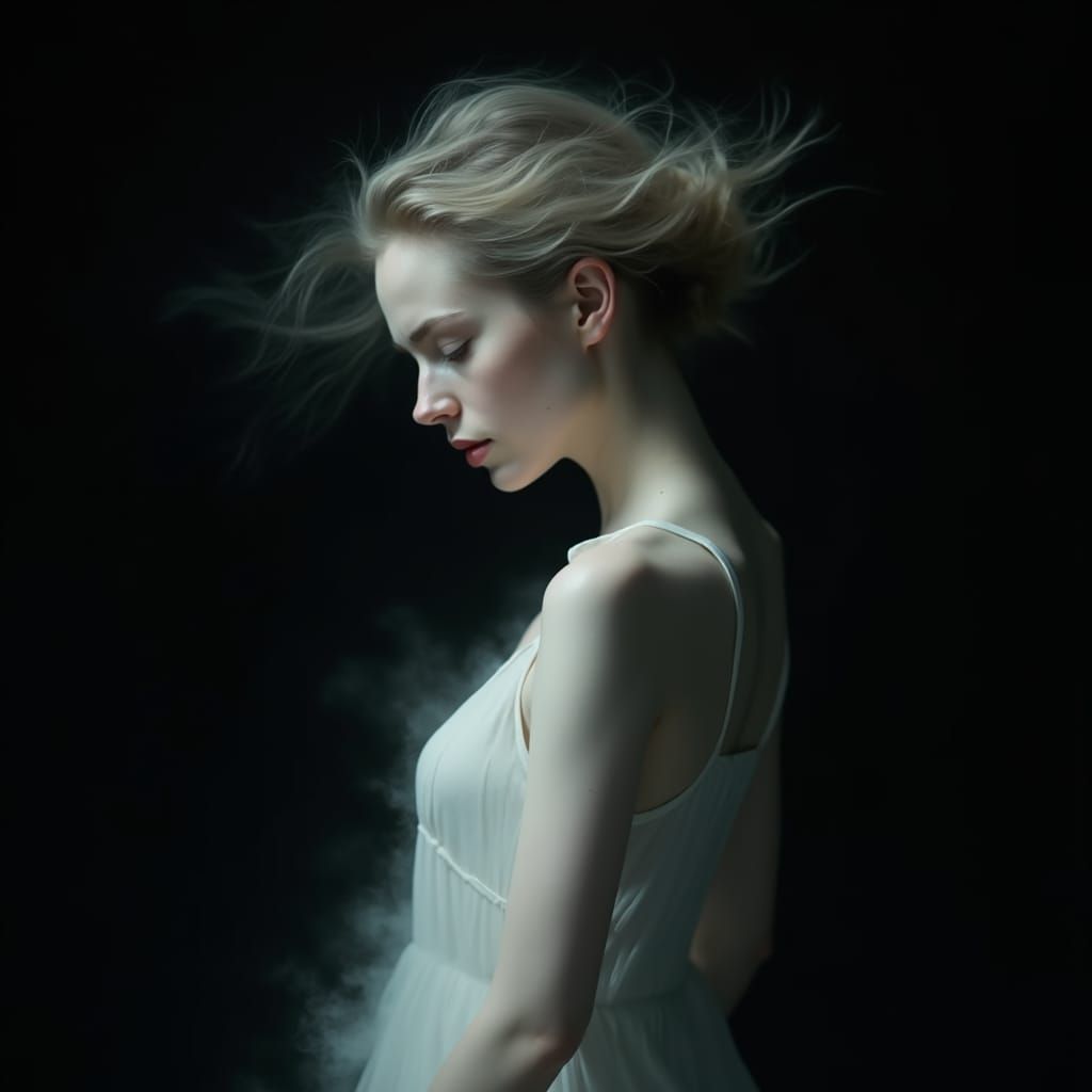 Contemplative Woman in Ethereal Portrait