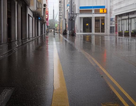 rainy streetscape