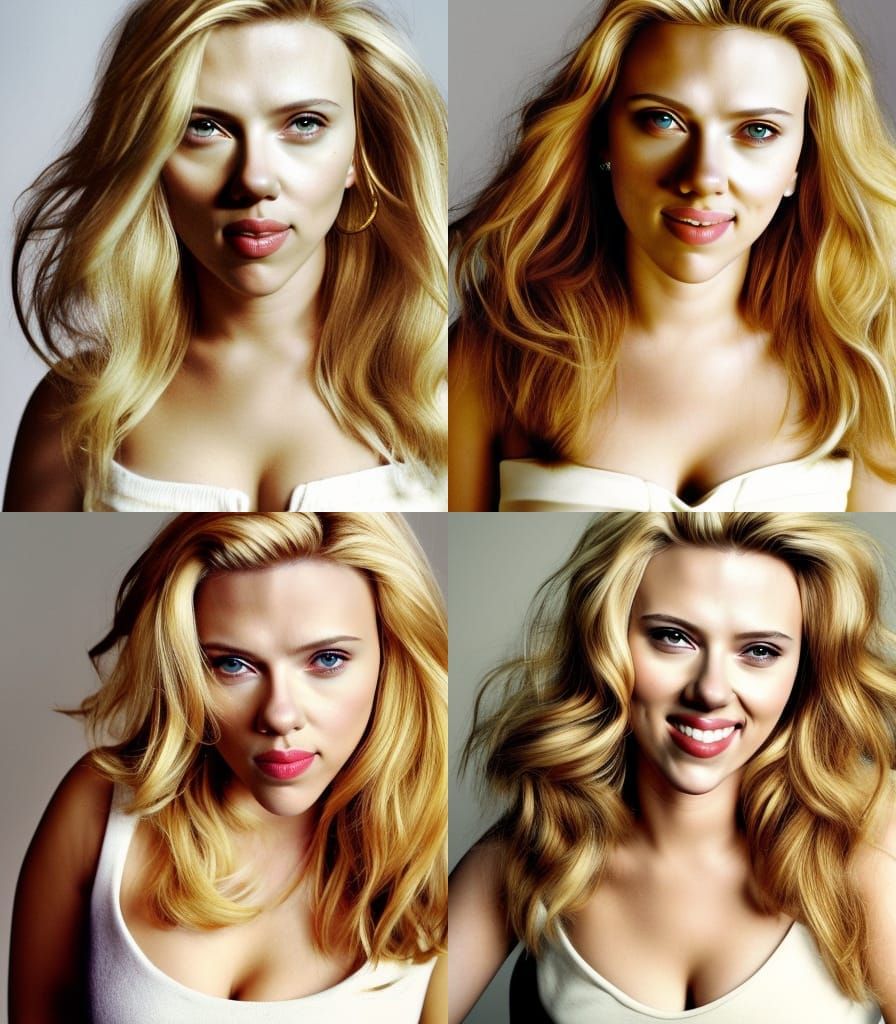 Portrait of Scarlett Johansson with Blonde Hair