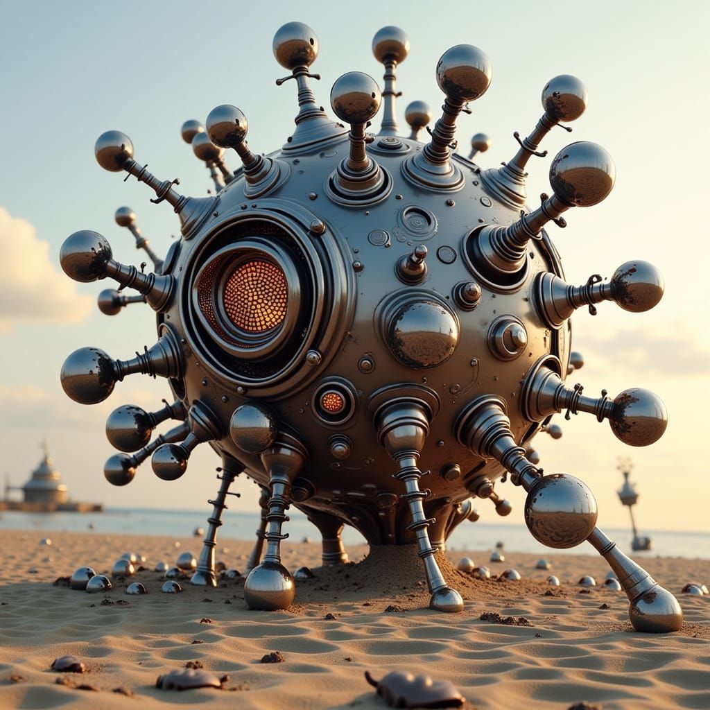 Mysterious Molecular Sculpture at Dawn