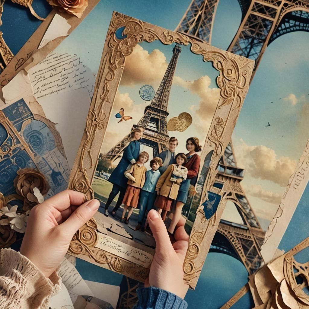 Vintage Postcard of Family Holiday Destination