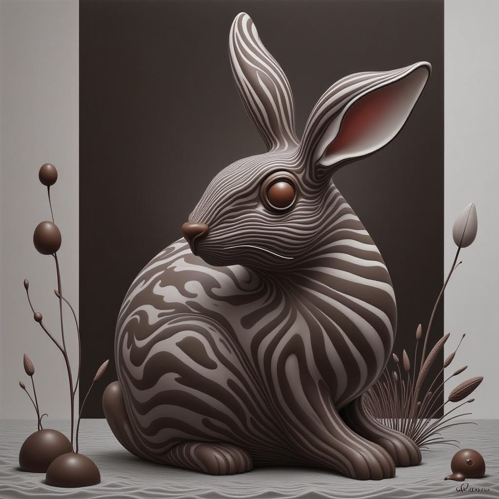 Dark Chocolate Hare in 3D Printing Art