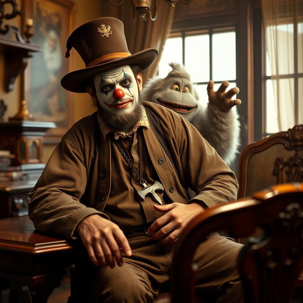 Frontier Settler with ICP Pendant in Vintage Photo