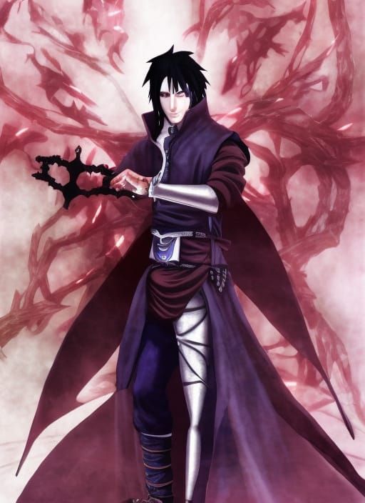 Sasuke Uchiha in Castlevania Style Digital Art