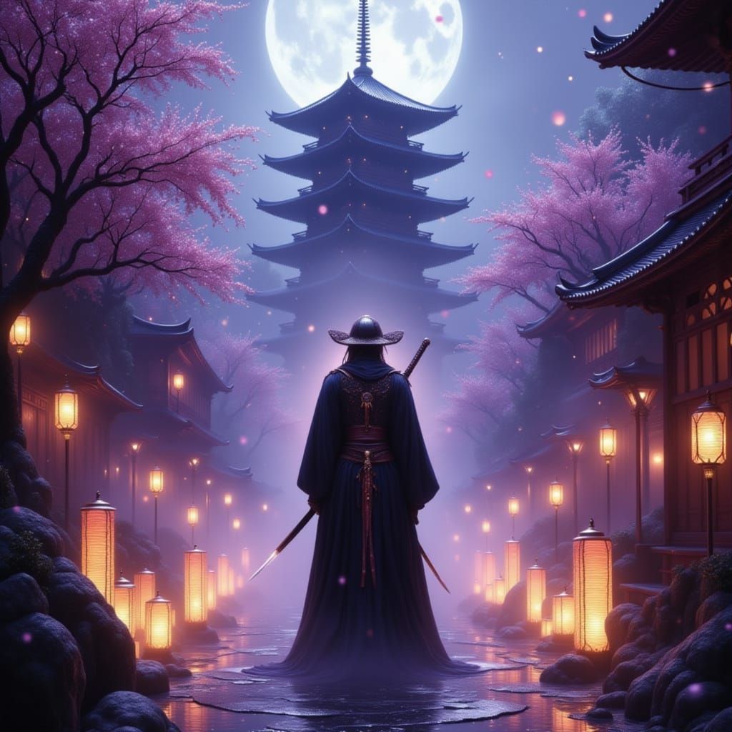 Ghostly Samurai Guarding Pagoda in Forgotten City