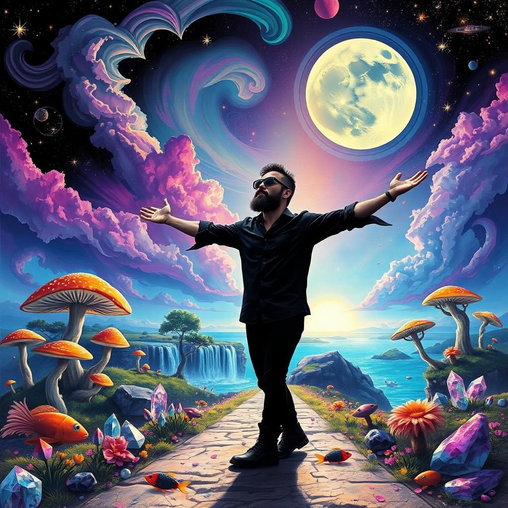 Man in Dreamlike World: A Rothko-Hockney-Matisse Inspired Vi...