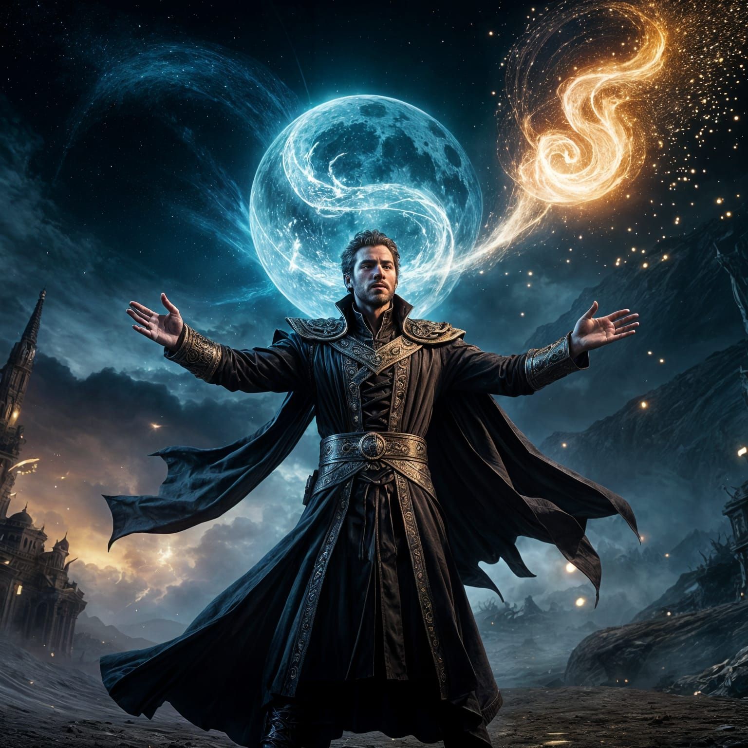 Warlock Summons Dragons with Magic Spell