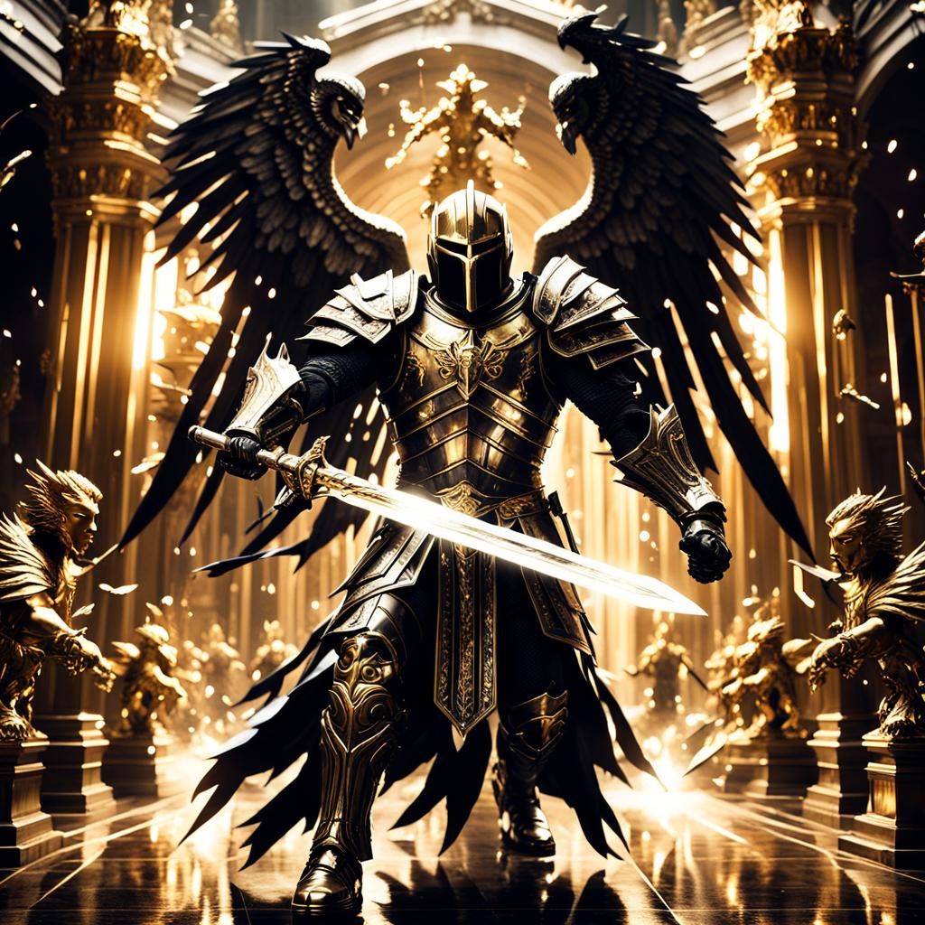 Archangel Knight Battles with Crystal Armor