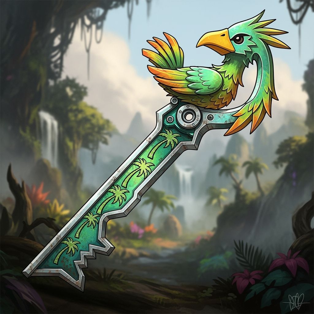 Tropical Chocobo Keyblade in Fantastical Realism