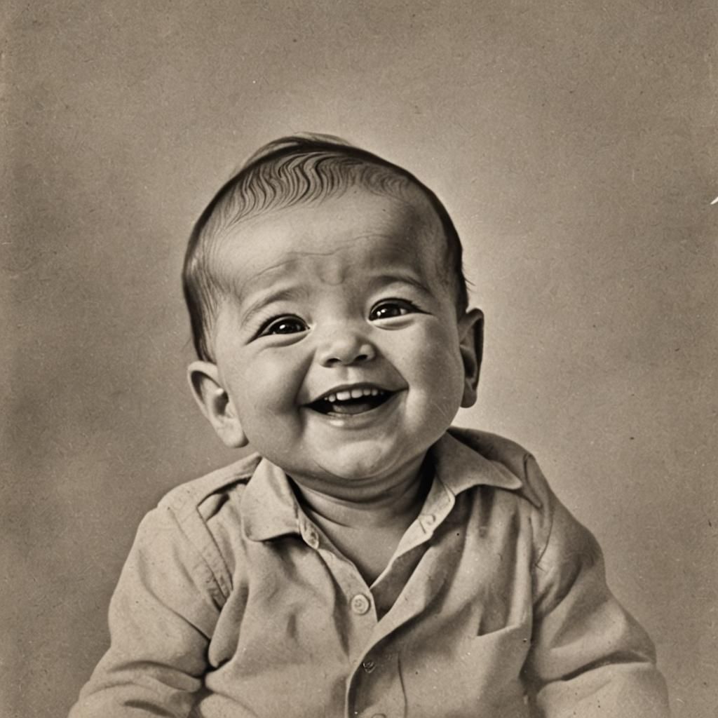 Iconic Happy Baby Face Portrait