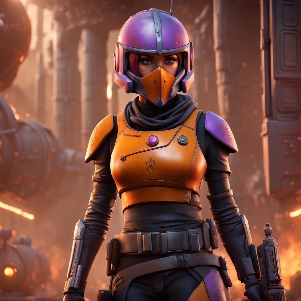 Detailed Sabine Wren Fantasy Concept Art