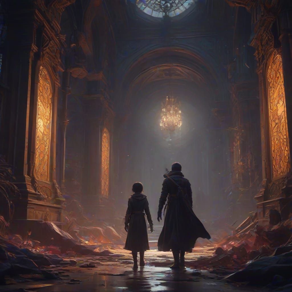 Epic Children's Battle Against Fearsome Monsters in Hyper-De...