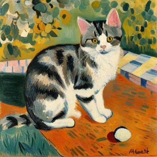 Cat Art Inspired by Impressionist and Abstract Masters