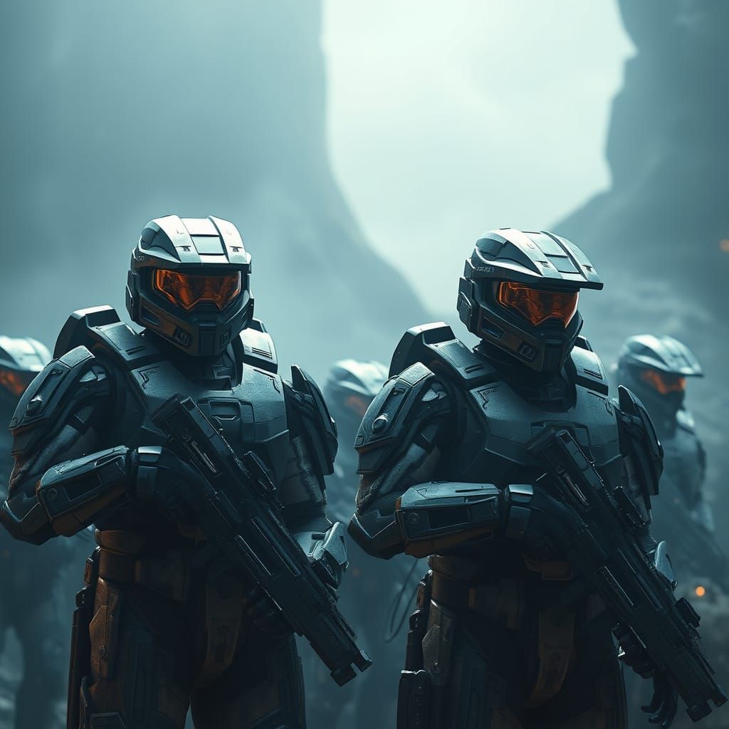 Halo UNSC Marines in Futuristic Armor