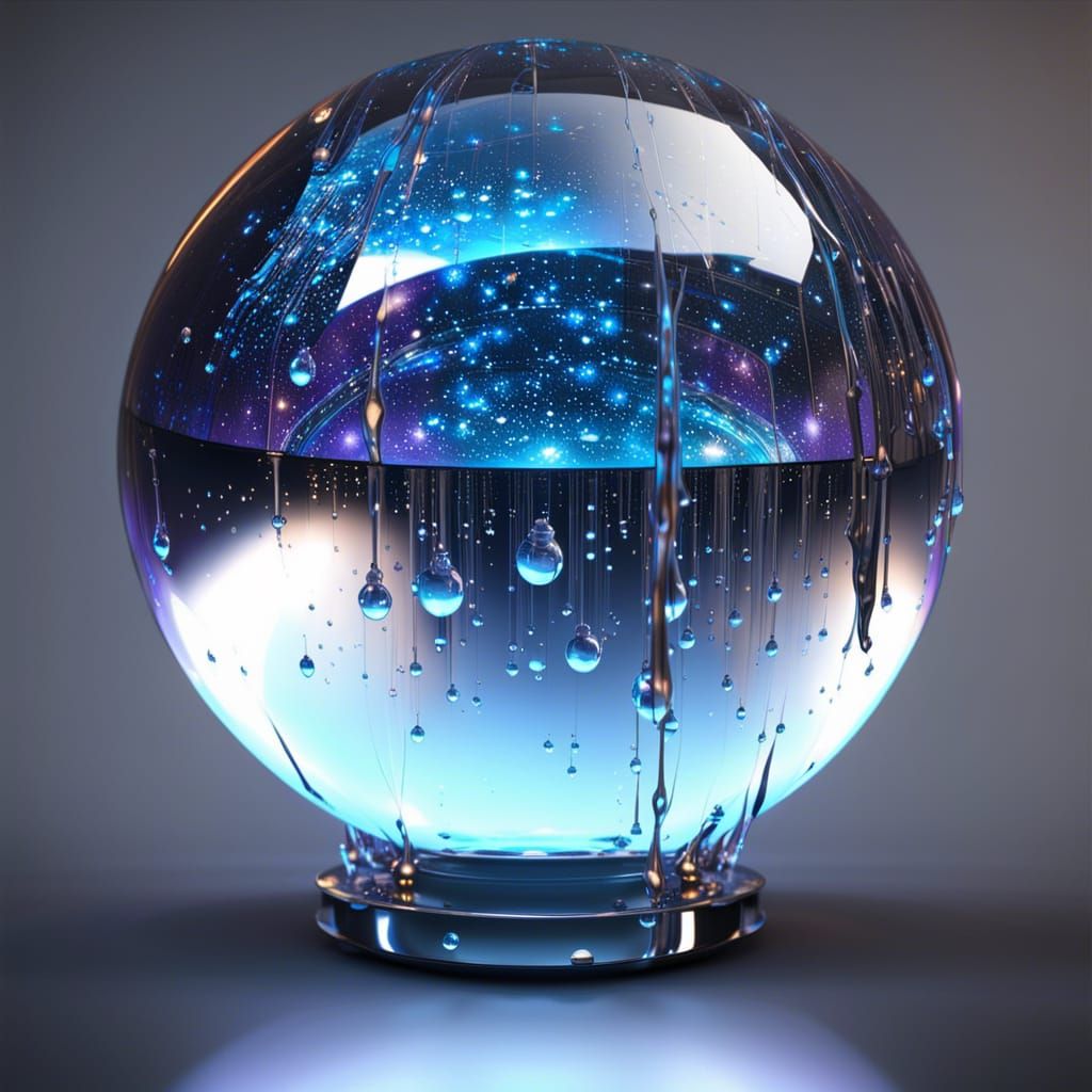 Liquid Galaxy Inside Glass Orb, Unreal Engine 5