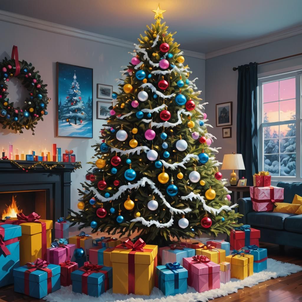 Festive Christmas Tree in Fantasy Concept Art