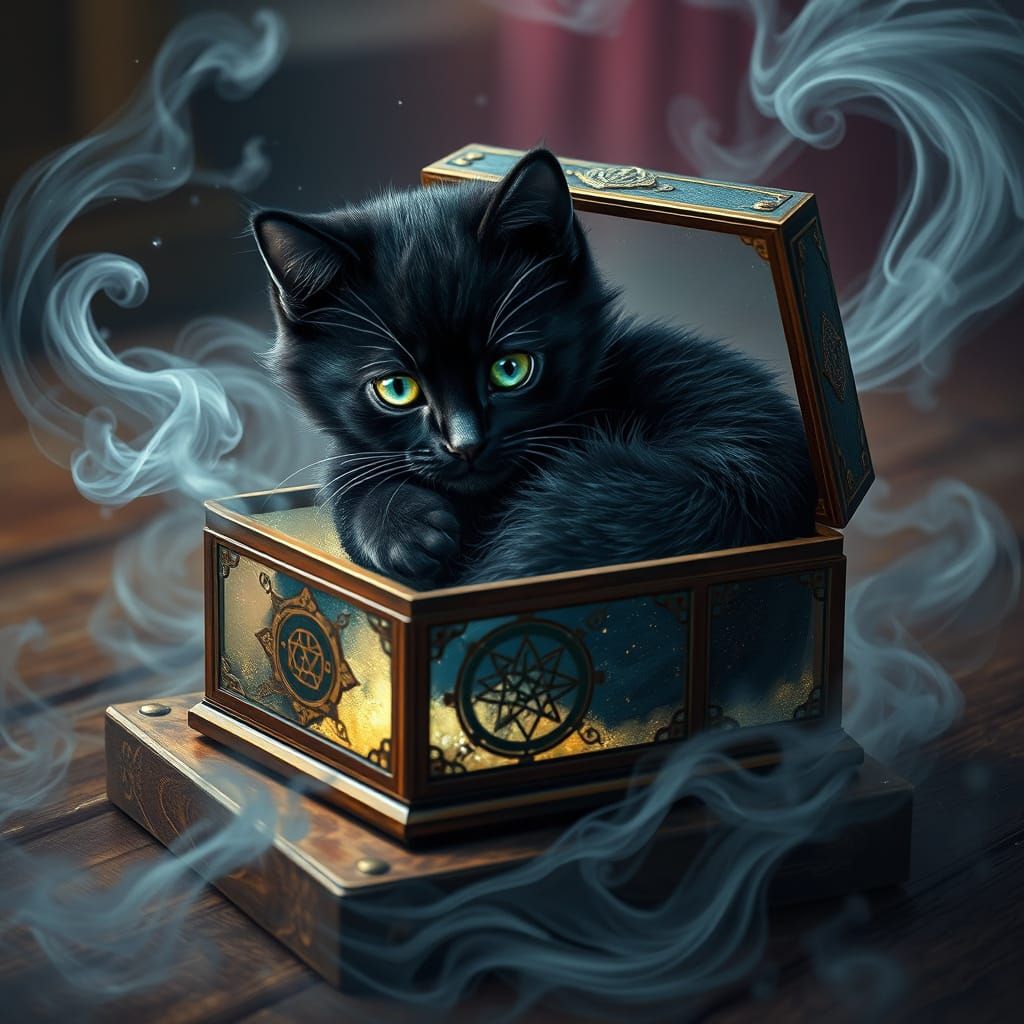 Enchanted Glass Box Scene in High-Contrast Style