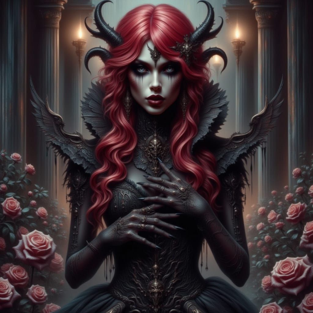 Demonic Queen Leading Rebellion Behind Ethereal Veil