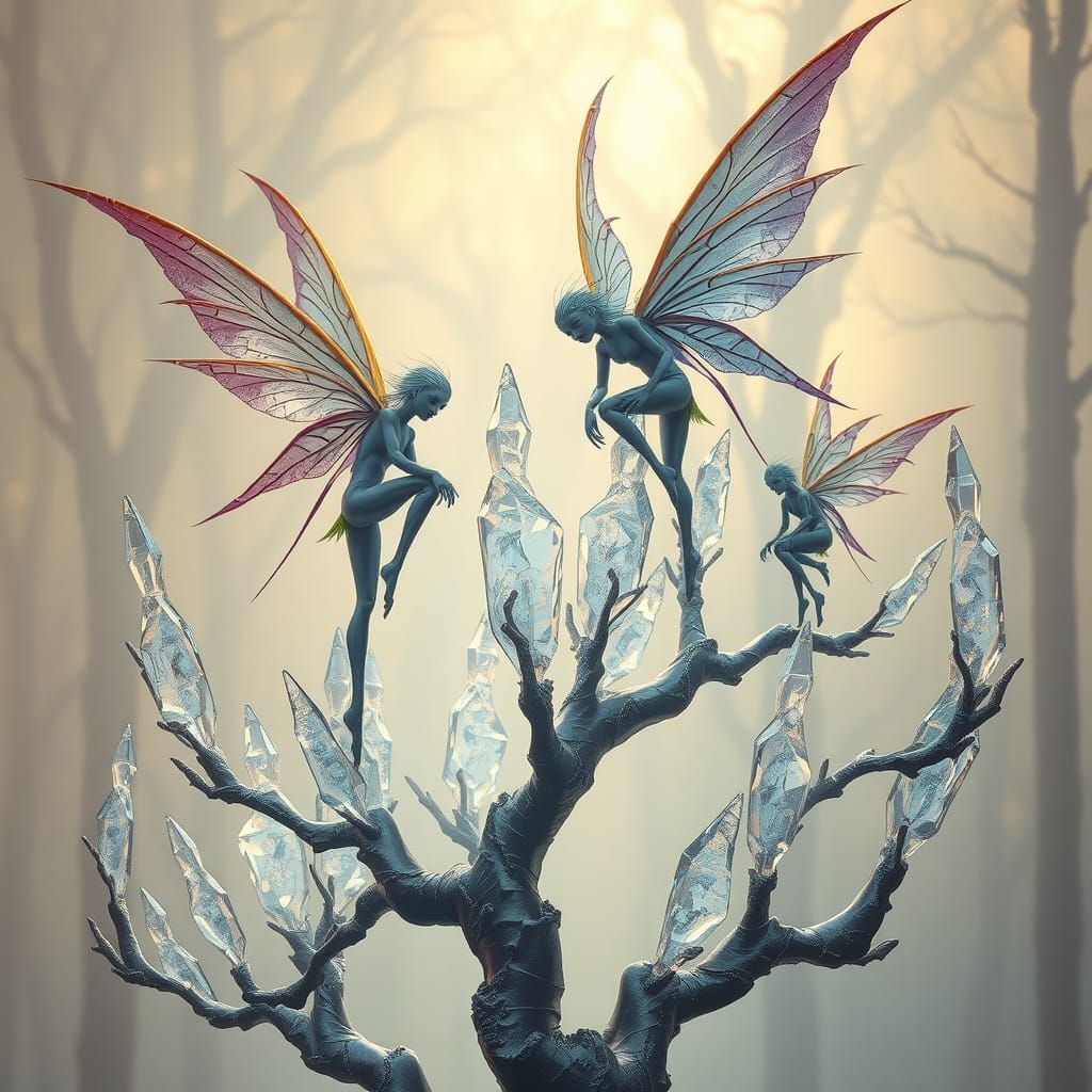 Diamond Tree Elves in Ethereal Forest
