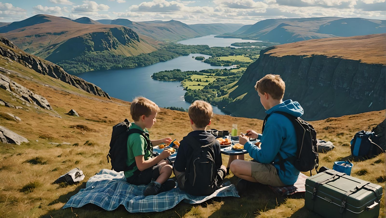 Scottish Highlands Picnic on a Sunny Day