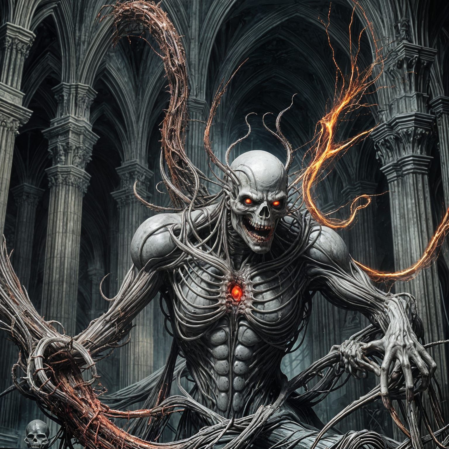 Surreal Horror Masterpiece: Twisted Entity Devours Ghostly F...