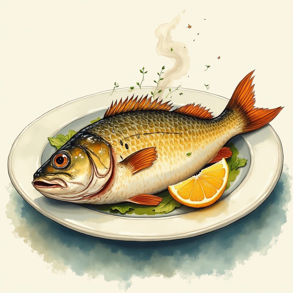 Deliciously Cooked Fish with Lemon and Herbs