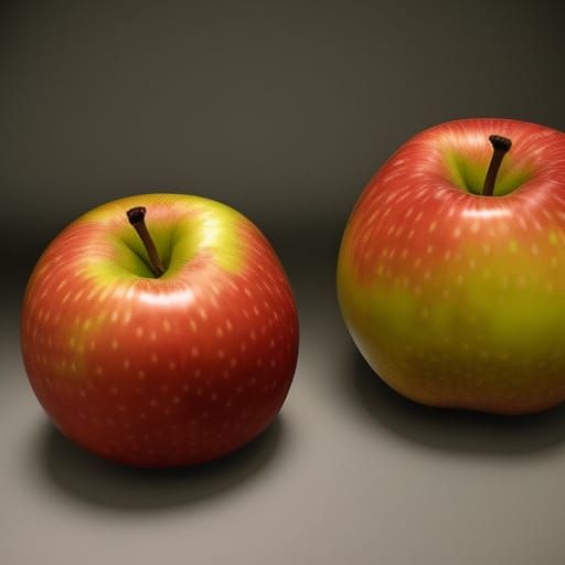 Hyperrealistic Image of Parents Eating an Apple