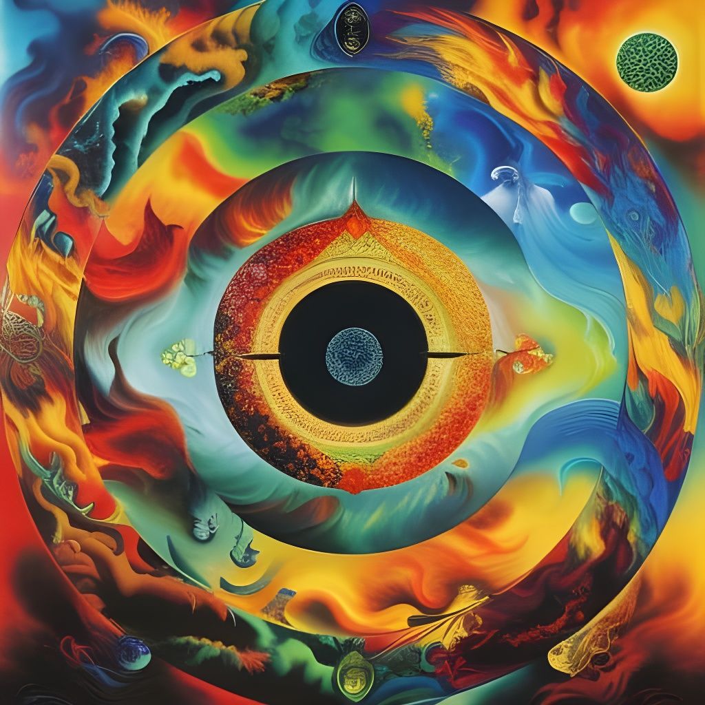 Colorful Birth of Elements in Mixed Media Style