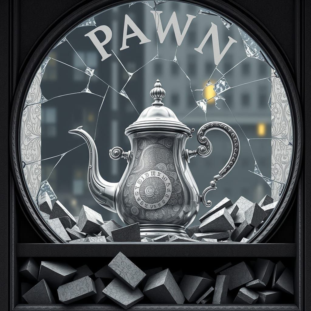 London Blitz Teapot in Abstract Fractal Style