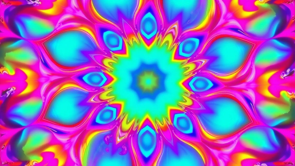 Vibrant Fractal Pattern in Zentangle Style