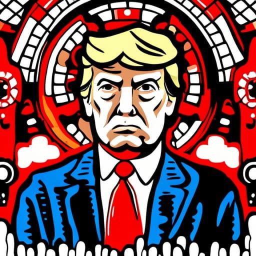 Steampunk Underwater City Features Trump Crochet Statue