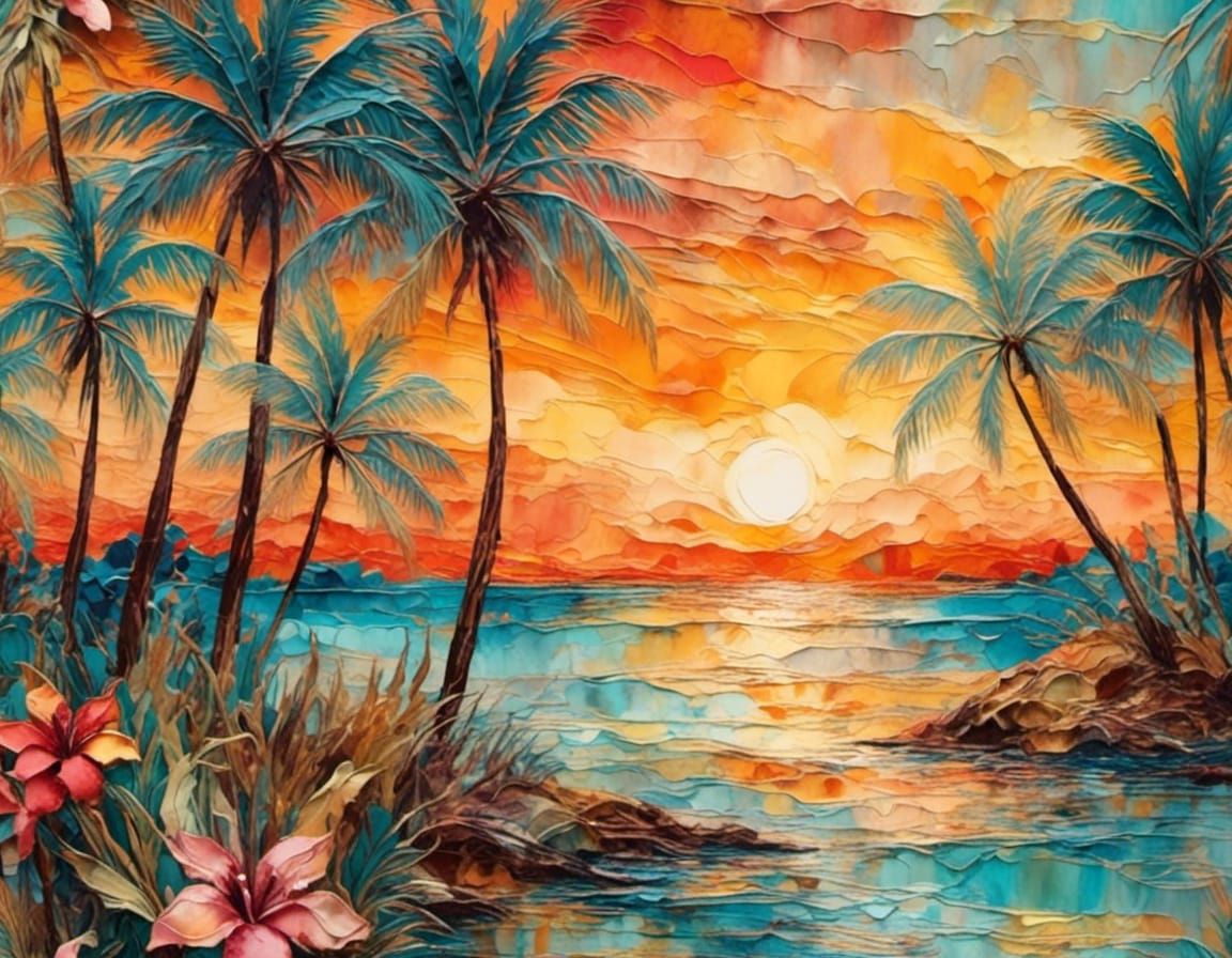 Painted sunset