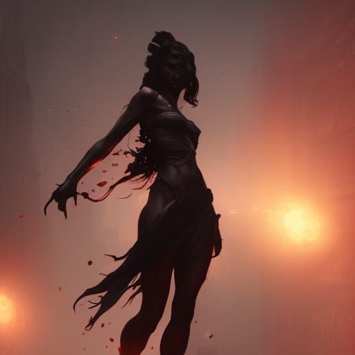 Dark Fantasy Beauty in Intricately Detailed Cyberpunk Style