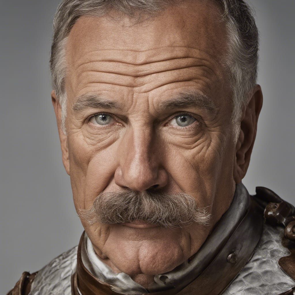Knight Portrait of Mature Man with Moustache