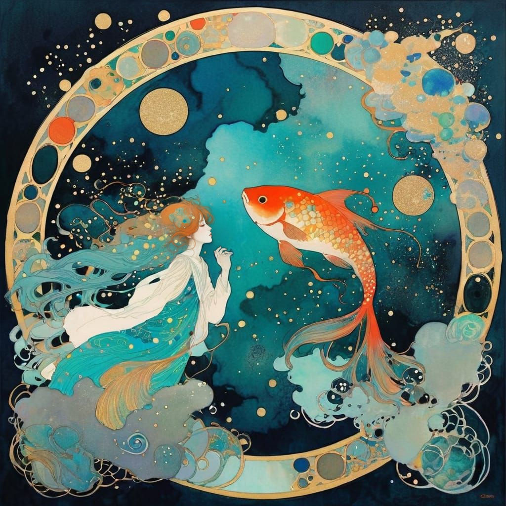 Dreamy Aquatic Scene in a Mystical Style