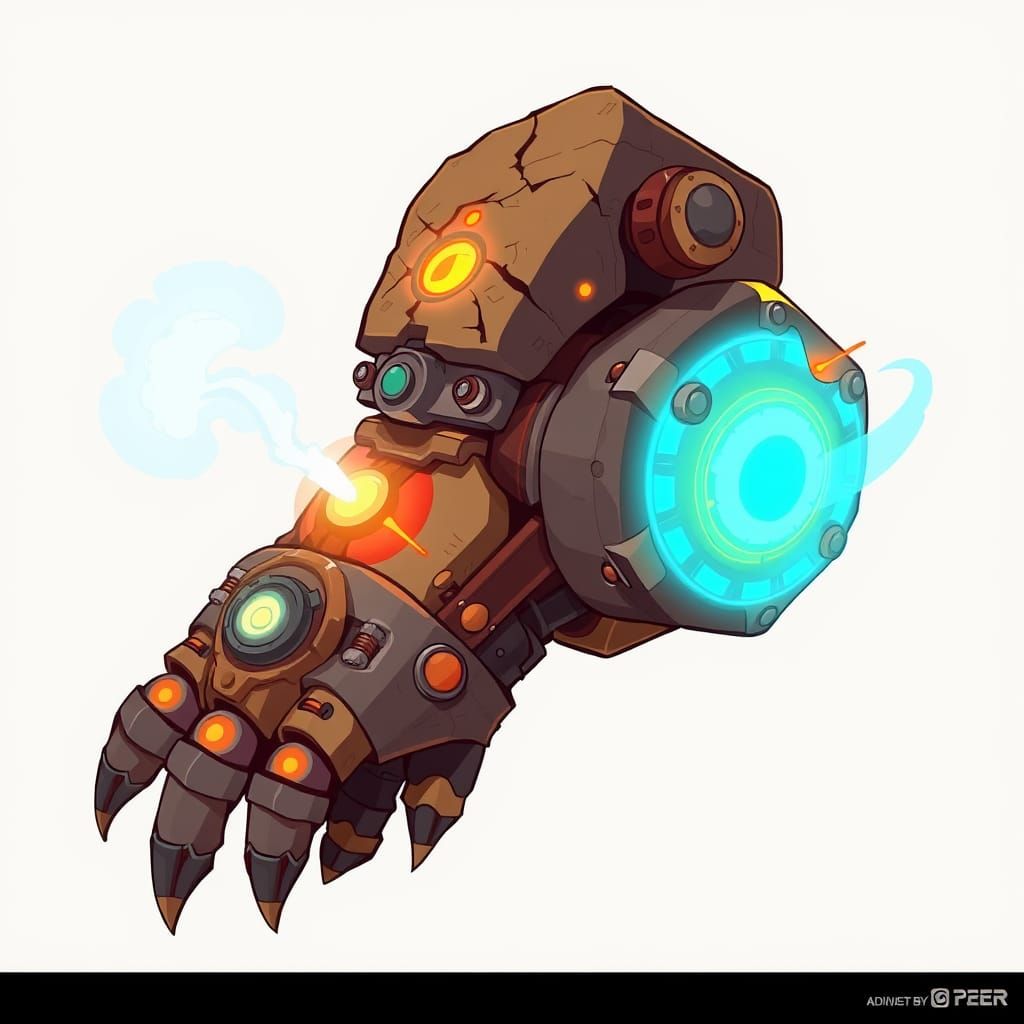 Steampunk Rock Arm of a Fantasy Monster