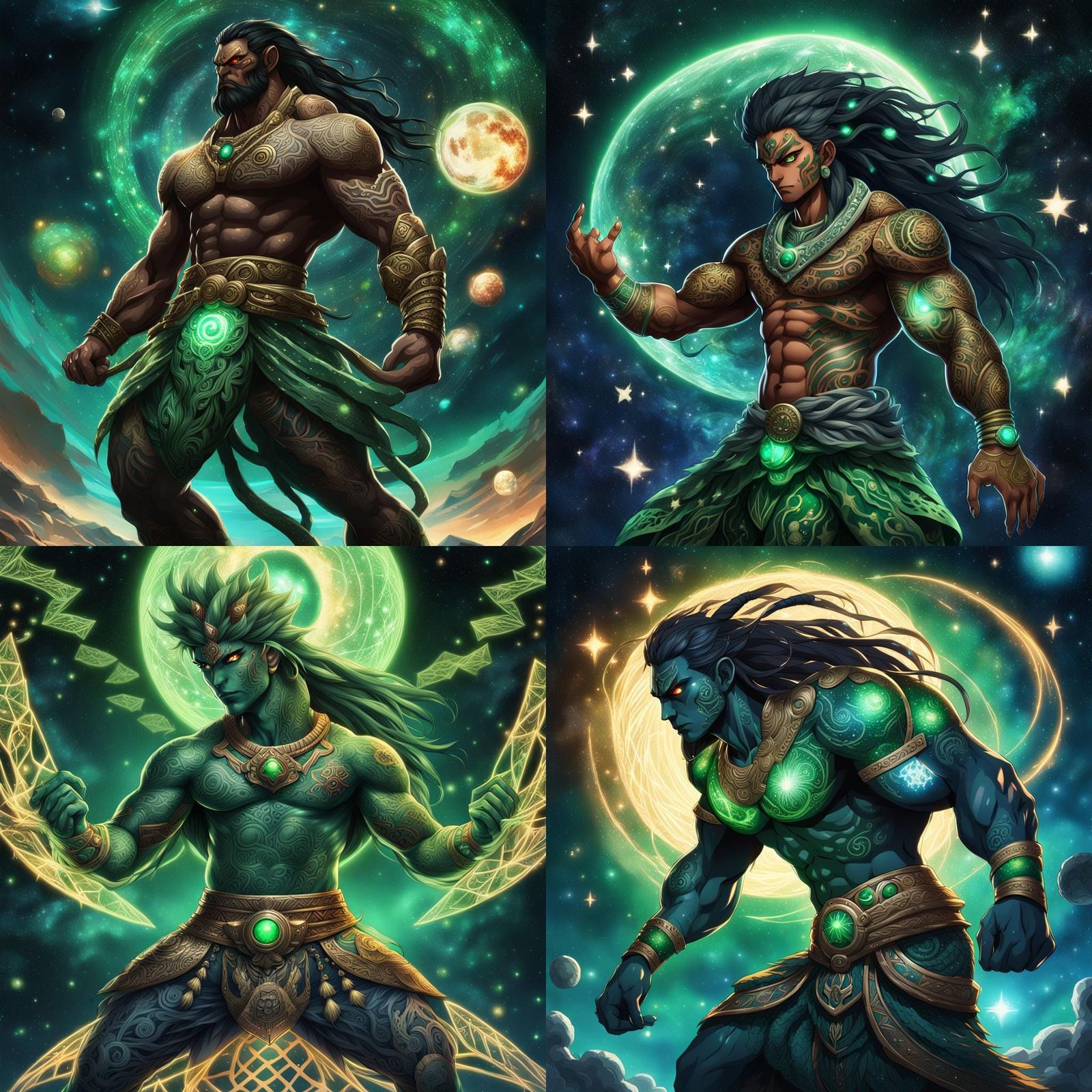 Cosmic Maori God in Anime Style