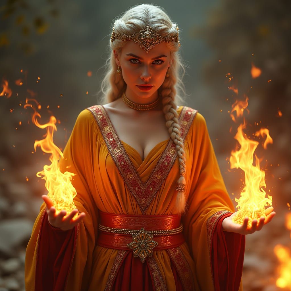 Majestic Georgian Goddess of Fire